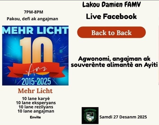Back to Back (1): Agwonomi, angajman ak souverènte alimantè an Ayiti